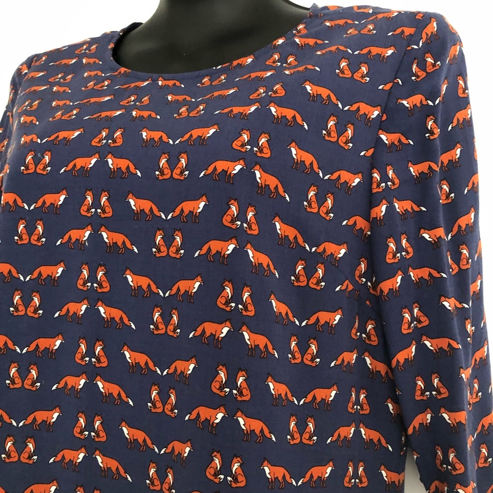 Modcloth Sugarhill Boutique Navy Foxy Shift Dress, Size MED or US 6.